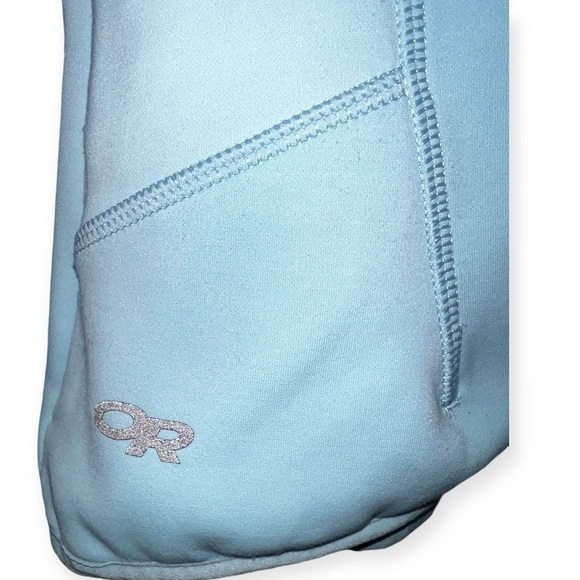 Outdoor Research Full Zip Fleece two tone warm Hoodie blue active thumb hole XS - Picture 6 of 6